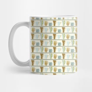 Kitchen Pattern Neck Gaiter Brown and Blue Coffee Mugs Gator Coffee Mug